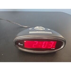 Equity Digital Alarm Clock Model 30227 30228 Electric Battery Backup Black